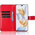Etui z klapką do Honor 90, Crazy Horse Wallet, czerwone
