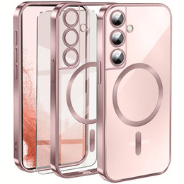 Etui do Samsung Galaxy S22, Electro MagSafe, różowe rose gold + Szkło na ekran