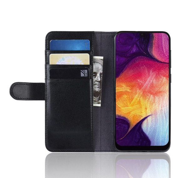 Etui z klapką do Samsung Galaxy A50/A50S/A30S, Leather Flexi Book, czarne