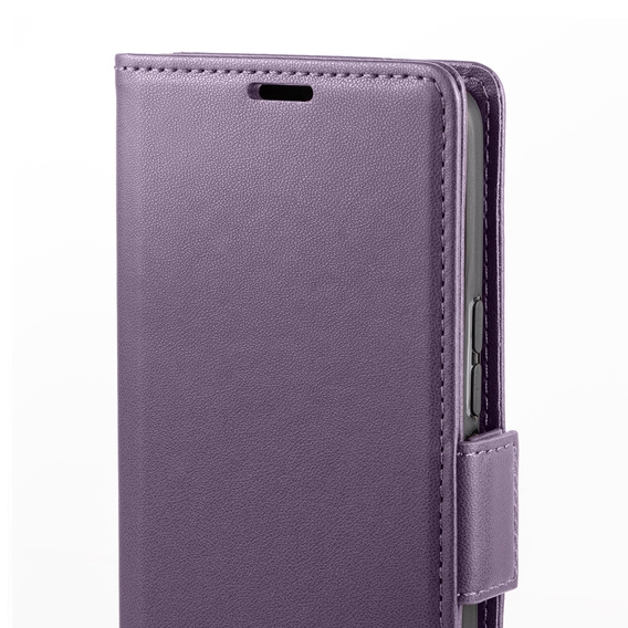 Etui do Oppo A18 4G / A38 4G, ERBORD Glossy Litchi, portfel z klapką, fioletowe