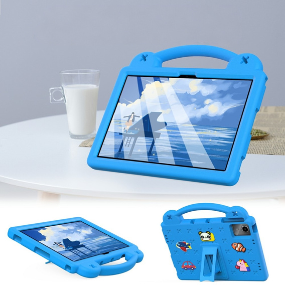Etui do Lenovo Tab M11 / Huawei MatePad SE 11", Cute Patterns, z podstawką, niebieskie
