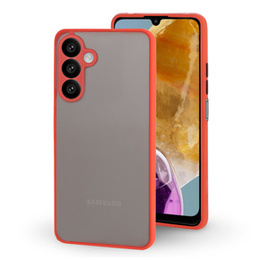 Etui silikonowe do Samsung Galaxy M15 5G, z ochroną aparatu, przezroczyste / czerwone