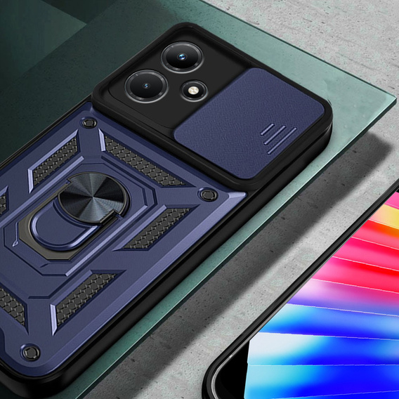 Etui pancerne do Infinix Hot 30i, CamShield Slide, niebieskie