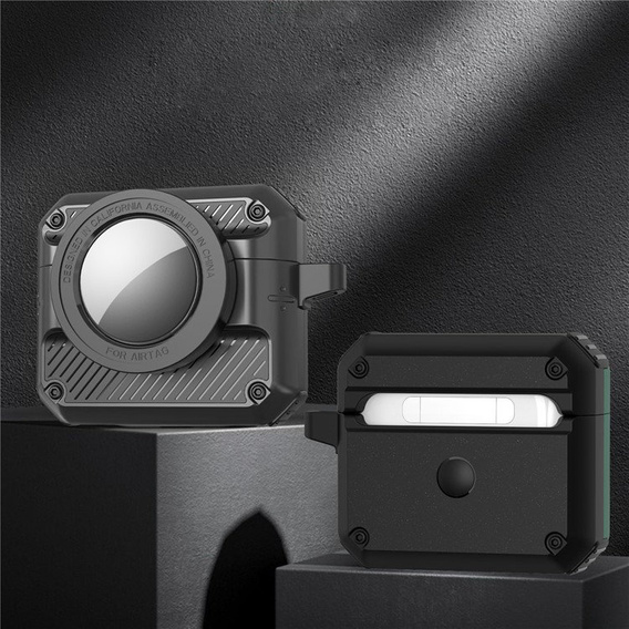 Etui z miejscem na AirTag 2 / 1 do Apple AirPods Pro 2, Protective Case, Czarne