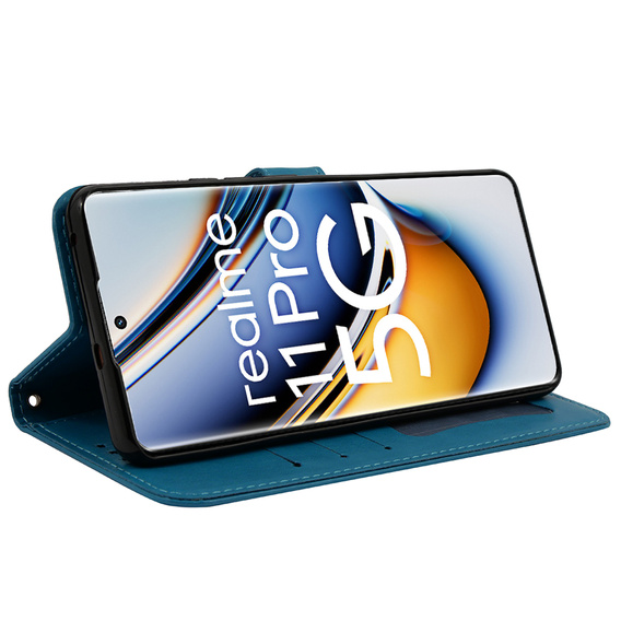Etui z klapką do Realme 11 Pro 5G / Pro+ 5G, Mandala, niebieskie