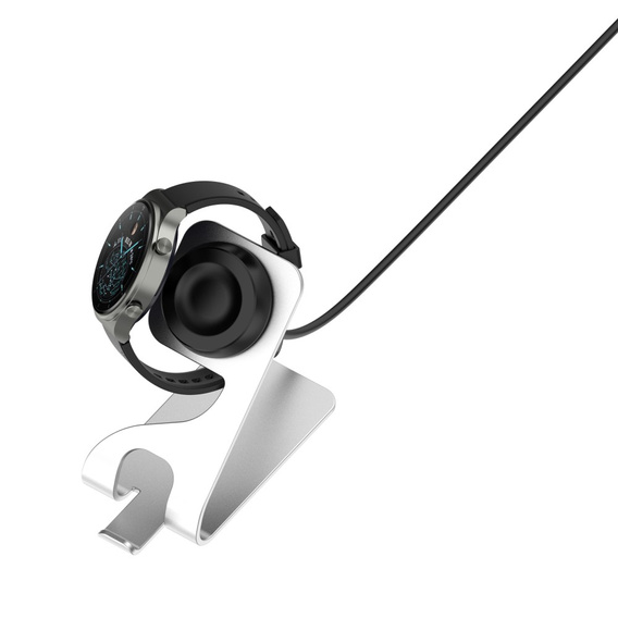 Ładowarka USB Stacja Dokująca do Huawei Watch 3 / 3 Pro / GT 2 Pro, Srebrna