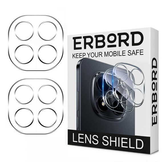 2x Szkło hartowane na aparat ERBORD do Xiaomi Redmi Note 15 Pro 4G, Przezroczyste