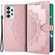 Zestaw Etui z klapką do Samsung Galaxy A33 5G, Mandala, rose gold różowe + szkło