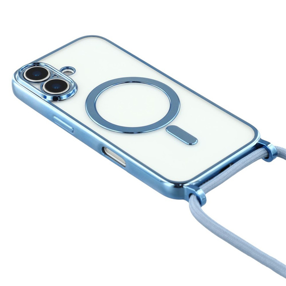 Etui do iPhone 17, Electro MagSafe, niebieskie + Smycz