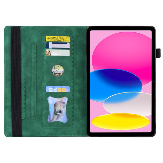 Etui do iPad 10.9" 2022 (10 gen.), Classic, z miejscem na rysik, zielone