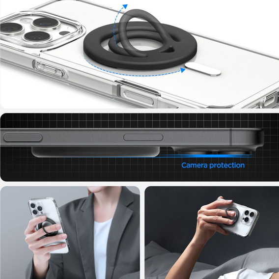 Spigen Dual pop, uchwyt do telefonu kompatybilny z MagSafe, Czarny