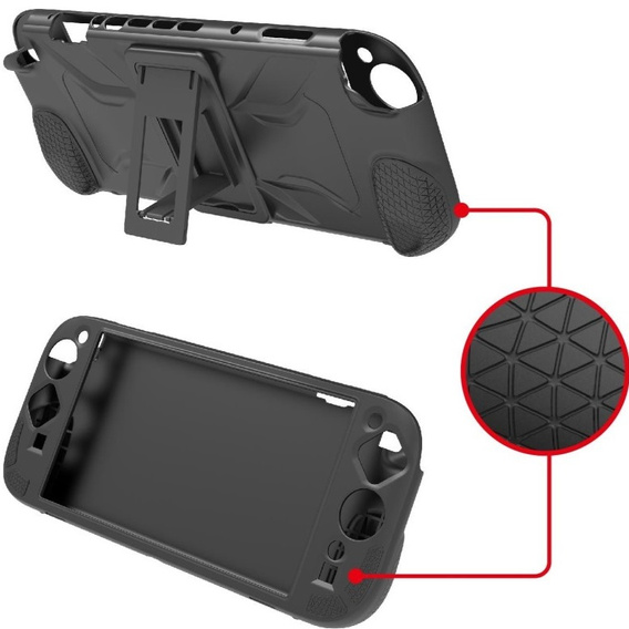 Silikonowe etui z podstawką do Nintendo Switch 2 – antypoślizgowe, odporne na wstrząsy - czarne