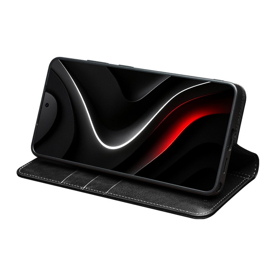 Skórzane etui Qialino do Samsung Galaxy S26 Ultra, czarne