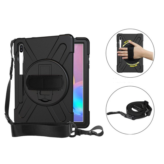 Etui pancerne do Samsung Galaxy Tab S6 T860/T865, ochronne 360 z miejscem na rysik, Czarne