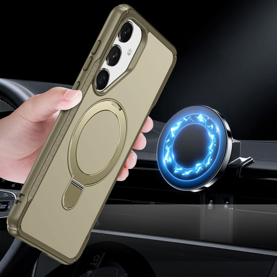Etui do Samsung Galaxy S25/S24 z magnetyczną podstawką – khaki