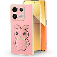 Etui do Xiaomi Redmi Note 13 5G, Rabbit, różowe + Szkło Hartowane 9H