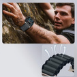 Pasek Nylonowy do Apple Watch 1/2/3/4/5/6/7/8/9/10/11/SE Ultra 1/2/3 42/44/45/46/49mm, Czarny