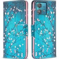 Etui z klapką do Motorola Edge 40 Neo, Wallet, Sakura niebieskie