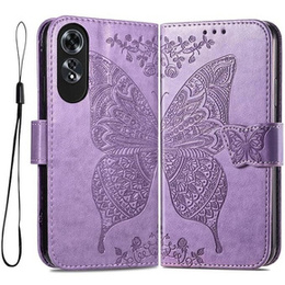 Etui z klapką do Oppo A60, Butterfly, fioletowe