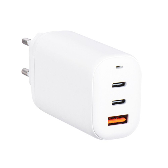 Forcell Ładowarka Sieciowa 65W GaN 2x USB typ C 1x USB A , White