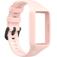 Pasek Silikonowy z Etui do Huawei Band 6, Różowy