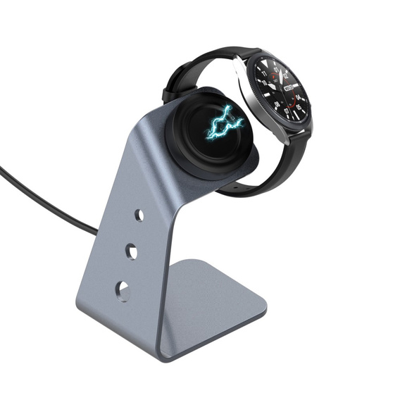 Aluminiowa Stacja Dokująca Ładowarka do Samsung Galaxy Watch 3/4/5/6/7 Active 2/Watch 5 Pro/Watch Ultra, Szara