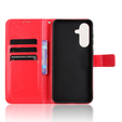 Etui z klapką do Samsung Galaxy A56 5G, Crazy Horse Wallet, czerwone