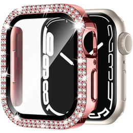 2w1 Etui + Szkło Hartowane do Apple Watch 4/5/6/SE 44mm, Różowe