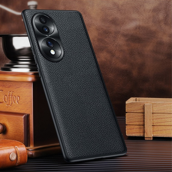 Etui skórzane do Honor 70 5G, Obudowa leather hybrid Case, Czarne