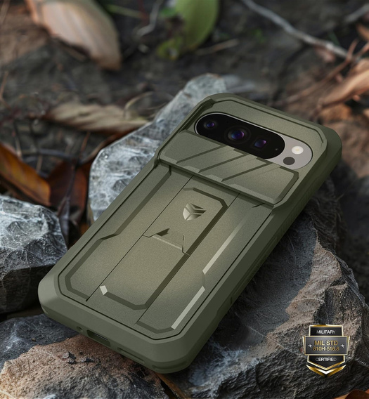 Etui pancerne do Google Pixel 10 / 10 Pro, Dexnor Full Body (Two Frames), zielone