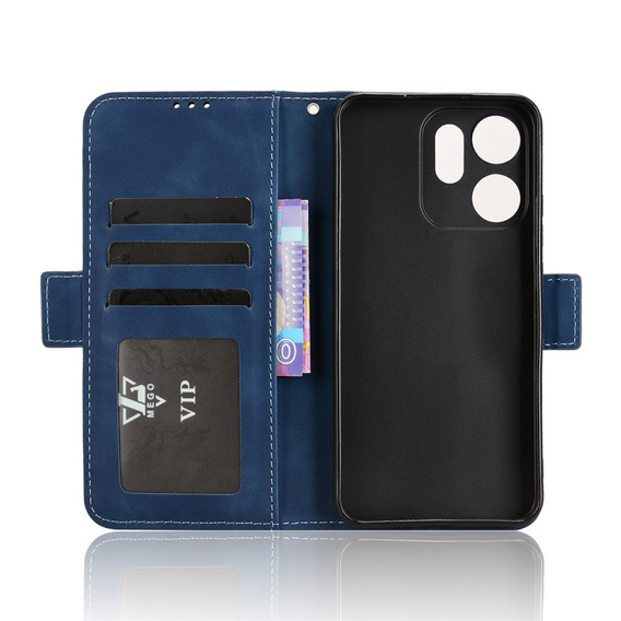Etui z klapką do Oppo Reno 14 F / 14 FS, Card Slot, granatowe
