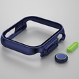 2w1 Etui + Szkło Hartowane do Apple Watch 7/8/9 45MM, Granatowe/Zielone