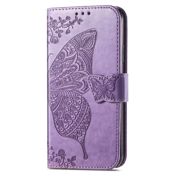 Etui z klapką do Motorola Moto G73 5G, Butterfly, fioletowe