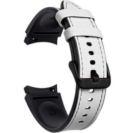 Pasek Skórzany do Samsung Galaxy Watch 4/5/6 40/42/43/44/45/46/47mm, Biały