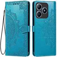 Etui z klapką do Realme C61, Mandala, niebieskie