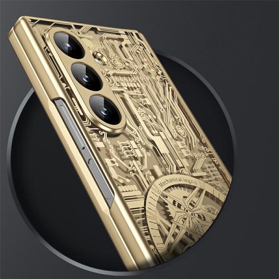 Etui do Samsung Galaxy Z Fold7 5G, Mechanical Legend, złote