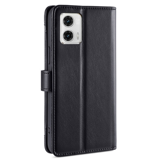 Etui z klapką do Motorola Moto G73 5G, Wallet Zipper Pocket, czarne