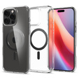 Etui z MagSafe Spigen do iPhone 16 Pro Max, Ultra Hybrid, przezroczyste + Szkło Hartowane 9H