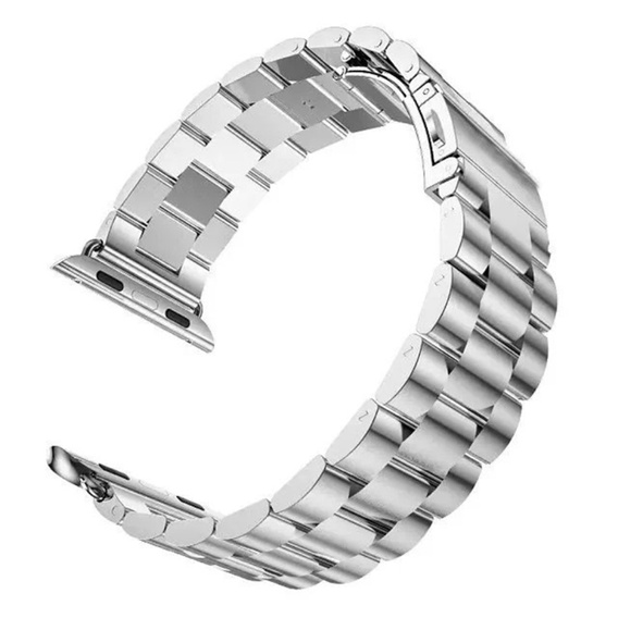 Bransoleta do Apple Watch 1/2/3/4/5/6/7/8/9/10/11/SE Ultra 1/2/3 42/44/45/46/49mm, Srebrna