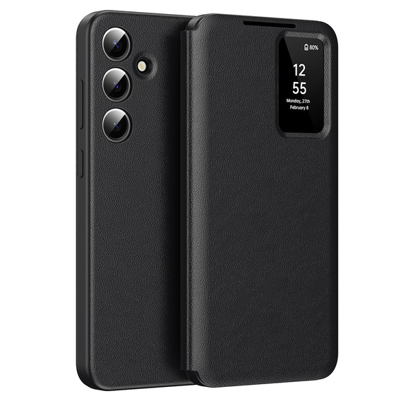 Etui z klapką do Samsung Galaxy S23 FE, Smart View Wallet, czarne