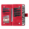 Etui z klapką do Xiaomi Redmi Note 13 Pro 4G / Xiaomi Redmi Note 14S / Xiaomi Poco M6 Pro 4G, Mandala, czerwone