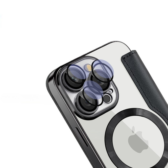 Etui z klapką do iPhone 16 Pro, RFID Wallet MagSafe z ochroną aparatu, czarne
