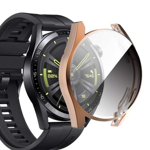 2w1 Etui z osłoną na ekran do Huawei Watch GT 3 42mm, Różowe złoto