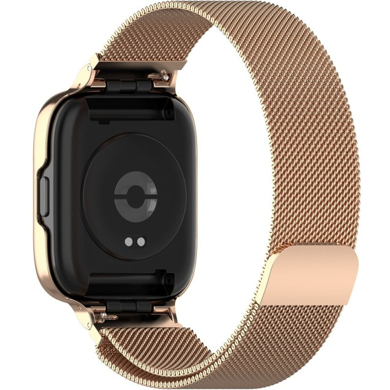 Pasek Bransoleta Milanese z Etui do Xiaomi Redmi Watch 3 Active, Różowe rose gold