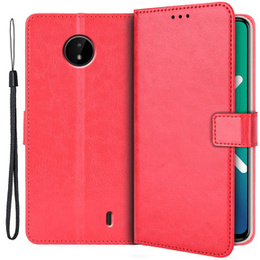 Etui z klapką do Nokia C10 / C20, Crazy Horse Wallet, czerwone