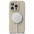 Etui Ringke do iPhone 16 Pro Max, Silicone MagSafe, beżowe + Szkło Hartowane 9H