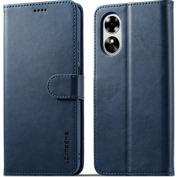 Etui z klapką do Oppo A17, LC.IMEEKE, granatowe