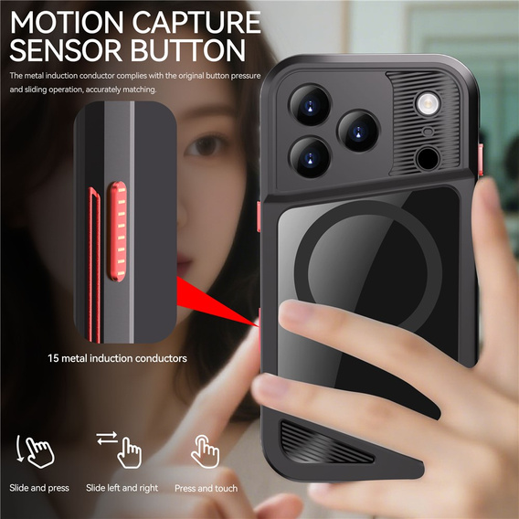 Etui Wodoodporne IP68 do iPhone 17 Pro, SHELLBOX GTM MagSafe, czarne