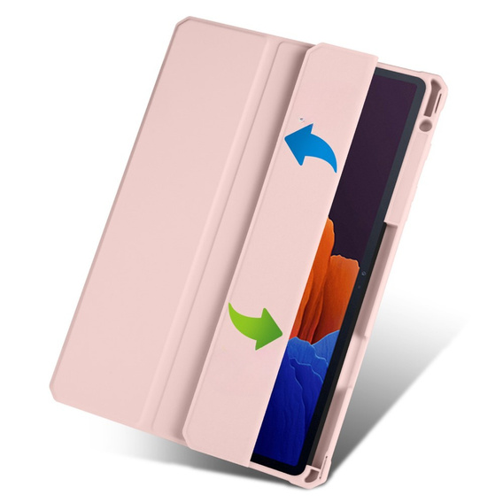 Etui do Samsung Galaxy Tab S7 Plus / Tab S7 FE, Smartcase Hybrid, z miejscem na rysik, różowe