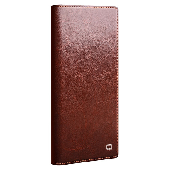 Etui z klapką do Samsung Galaxy S22 Ultra 5G, QIALINO Leather Wallet, brązowe